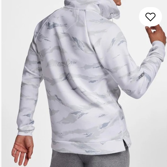 AIR JORDAN White Camouflage Half-Zipper Fleece Lined Sports Pullover Jacket - Picture 5 of 8